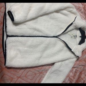 VS PINK COCONUT WHITE TEDDY FULL-ZIP SIZE SMALL